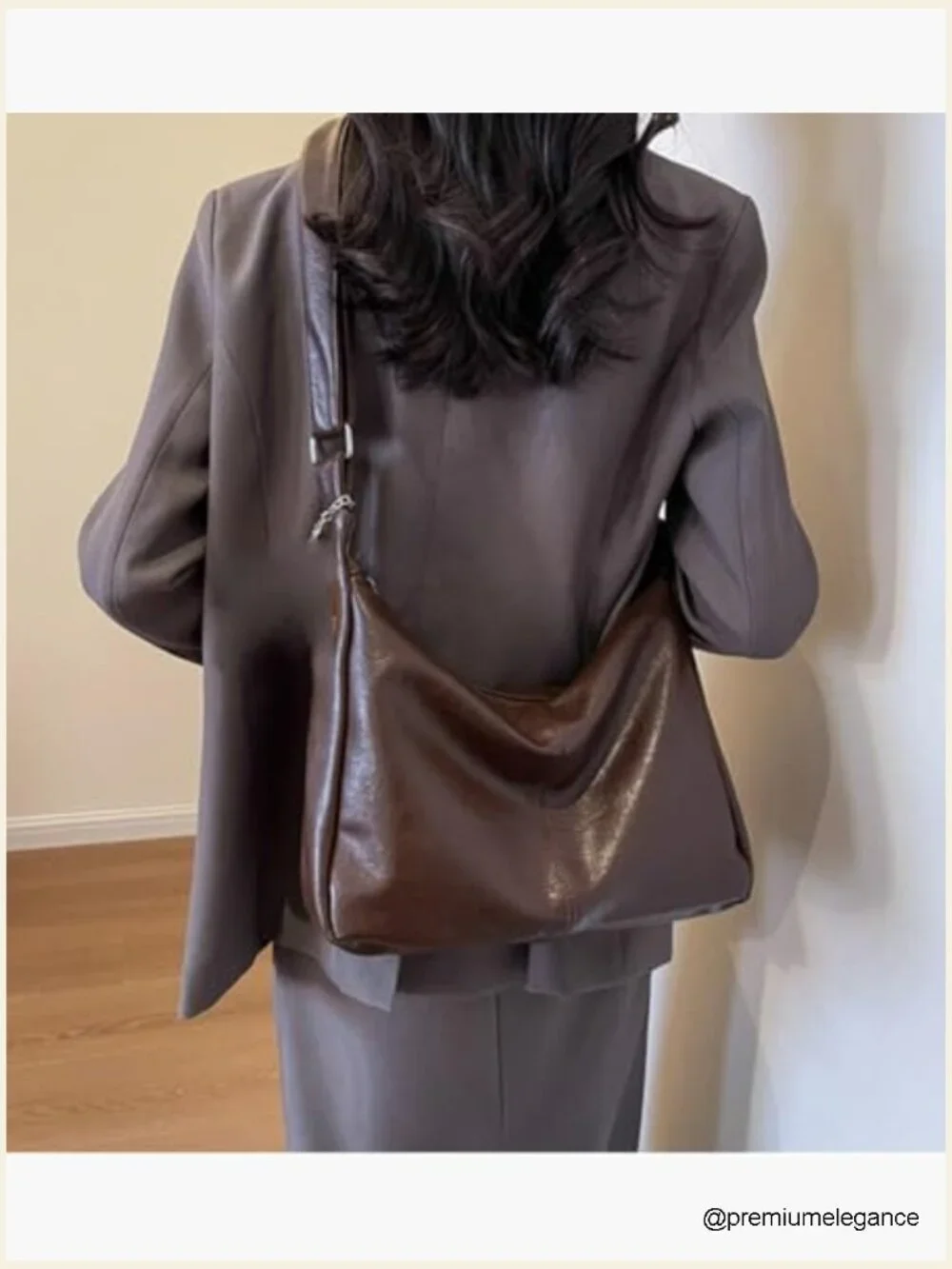 Slouchy PU Leather Hobo Bag Crossbody Shoulder Tote Handbag